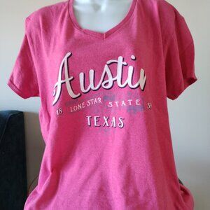 Graphic V-neck Tee - Size 2XL